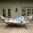 thumbnail image 2 of Vivere Double Quilted Fabric Spreader Bar Hammock - Nautical, 2 of 5