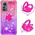 thumbnail image 2 of Clear Case for Xiaomi 12 Lite (Not Xiaomi 12) with Kickstand for Girls Women, Floating Liquid Holographic Sparkle Glitter Case Bling Gradient Quicksand Cover for Xiaomi 12 Lite JB Pink Mauve, 2 of 14