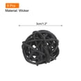 thumbnail image 2 of Uxcell 6 Pcs Wicker Rattan Balls 1.2 Inch Rattan Decorative Balls Vase Fillers for Wedding Party Black, 2 of 5