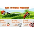 thumbnail image 5 of Seipouy 52cc 2-Stroke Gas Weed Eater, 5 in 1 Weed Wacker Gas, Hedge Trimmer with Attachments, 9500rpm Strong Power & Brush Cutter for Yard and Garden, 5 of 9