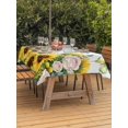 thumbnail image 3 of Outdoor Tablecloth with Umbrella Hole for Patio/Picnic/Party/Camping, Summer Sunflowers Waterproof Table Cloth Rectangle Table Cover Washable, Botanical Floral Butterfly Wooden Grain (54"x 80"), 3 of 8