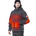 thumbnail image 1 of DEWBU Heated Jacket with 12V Battery Pack Winter Outdoor Soft Shell Electric Heating Coat, Men's Grey, M, 1 of 7