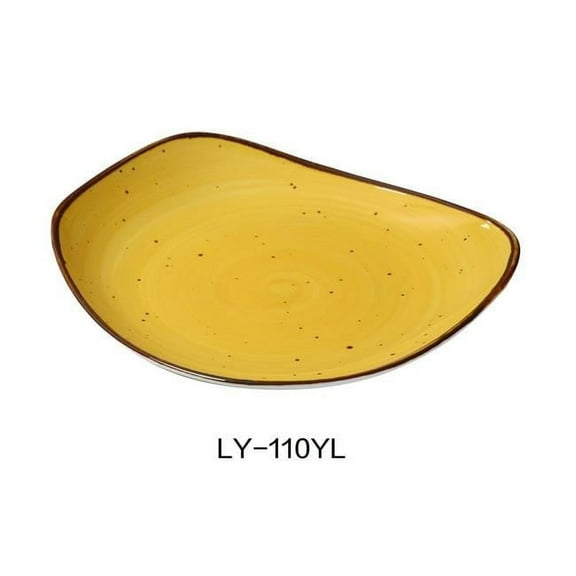 Yanco LY-110YL Lyon 10.5" Plate,Reactive Glaze, Yellow Color, Pack of 12