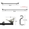 thumbnail image 2 of MERIVILLE 3/4" Diameter Farmhouse Single Window Treatment Curtain Rod, Pewter Bird Finials, 28"-48", Black Rod, 2 of 5