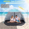 thumbnail image 4 of Gymax Beach Tent Sun Shelter w/ Canopy Pop-Up 3-4 Person Easy Setup Extended Floor Blue, 4 of 10