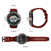 SKMEI Military Watches for Men (Answer/Make Calls), 1.43 HD Display Fitness Watches, 170+ Sports Modes GPS Men Smart Watch , IP68 Waterproof, for Android/iPhone, Red