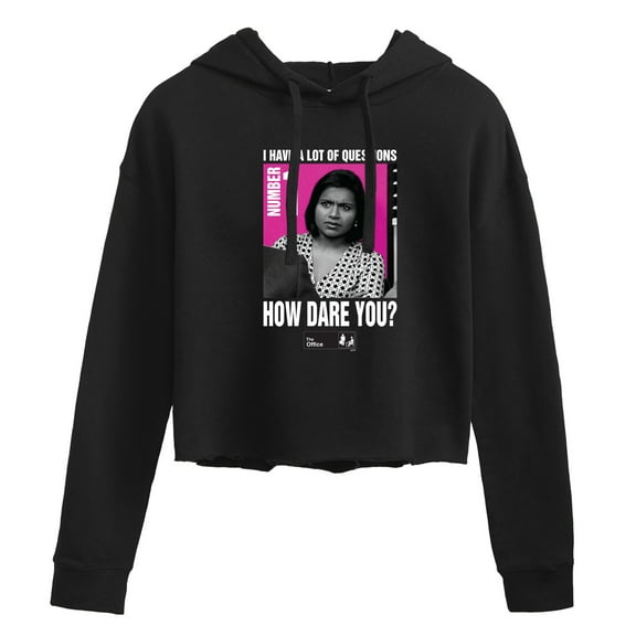The Office - Kelly How Dare You - Juniors Cropped Pullover Hoodie