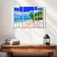 thumbnail image 2 of Elephant Stock Window To Beach Wall Art - Horizontal Multi Panel Canvas - Living Room Wall Decor - Beach Multi Panel - Beige And Green Decor - 23" x 14", 2 of 4