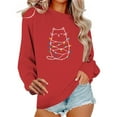 thumbnail image 3 of Busydd Womens Sweatshirt Fashion Graphic Print Christmas Sweatshirts for Women Comfy Cotton Fall Long Sleeve Crewneck Sweatshirt S, 3 of 6
