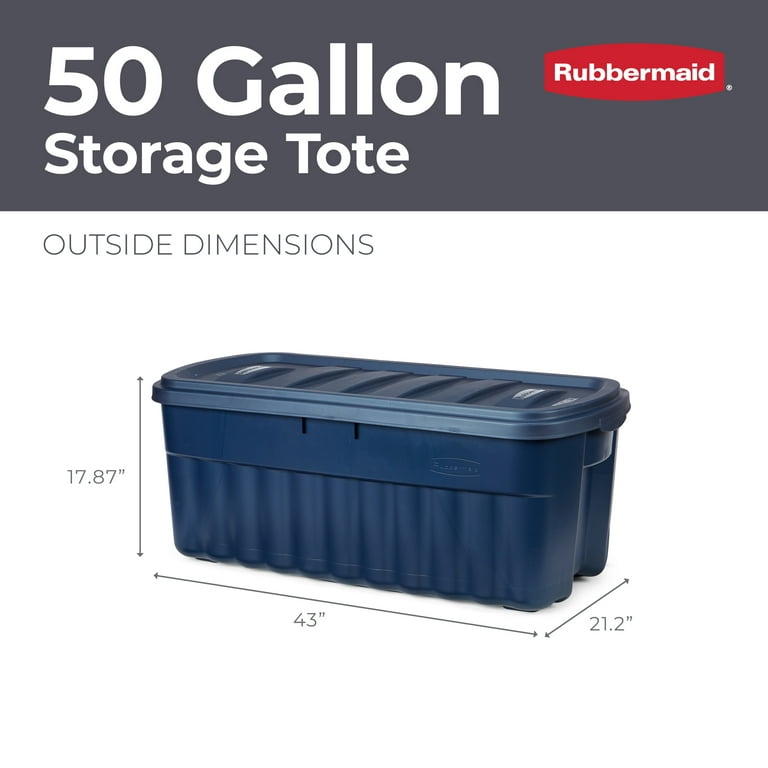 Rubbermaid 18 Gallon Stackable Storage Container, Dark Indigo