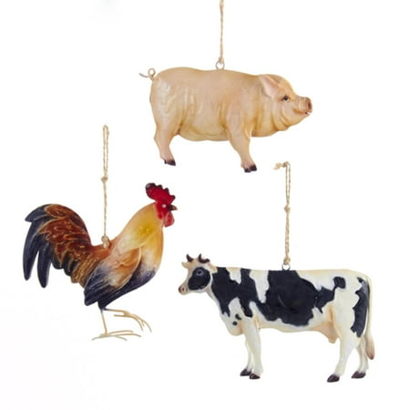 club pack of 12 cow pig and rooster farm animal christmas ornaments 525 - Animal Christmas Decorations club pack of 12 cow pig and rooster farm animal christmas ornaments 525 - Animal Christmas Decorations