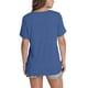 thumbnail image 5 of Puntoco Blusas cortas de liquidación para mujer, blusa informal de manga corta con bolsillos sólidos y escote en V para mujer, 5 of 5