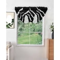 thumbnail image 2 of Waterfall Valances for Windows, Black White Stripe Kitchen Sheer Valance Curtains, Modern Rustic Vertical Striped Rod Pocket Elegant Swag Valances for Living Room Bedroom, 47.2"x38.5", 3 Panel, 2 of 8