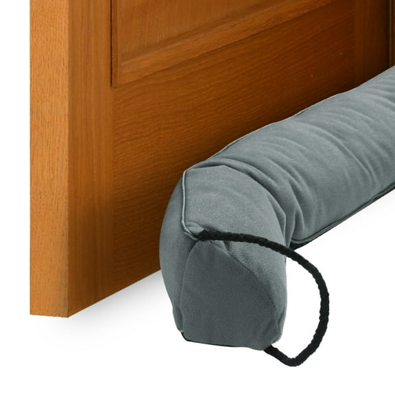 Door Sweep for Bottom of Door, 24" x 3" Door Draft Stopper with Hanging Loops, Gray