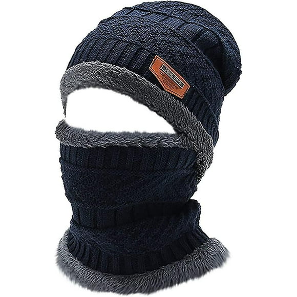 Sumuqi Men's And Women's Winter Hat Scarf Set, Men's And Women's Fleece Hat Scarf Set