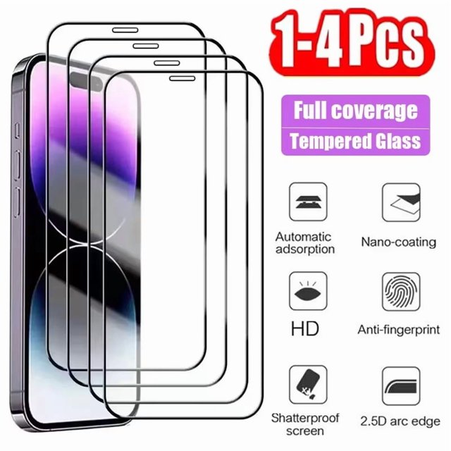 Tempered Glass Screen Protector, 9D Full Cover for Samsung Galaxy Models, 1-4 Pieces