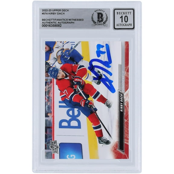 Kirby Dach Montreal Canadiens Autographed 2022-23 Upper Deck Extended Series #574 Beckett Fanatics Witnessed Authenticated 10 Card - Fanatics Authentic Certified