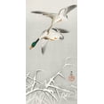 thumbnail image 2 of Koson, Ohara 14x24 Black Ornate Wood Framed with Double Matting Museum Art Print Titled - Two wild ducks in flight, 2 of 4