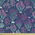 thumbnail image 2 of Ambesonne Underwater Fabric by the Yard Upholstery, Modern Exotic Coral Reef, 2 Yards, Purple and Indigo, 2 of 5