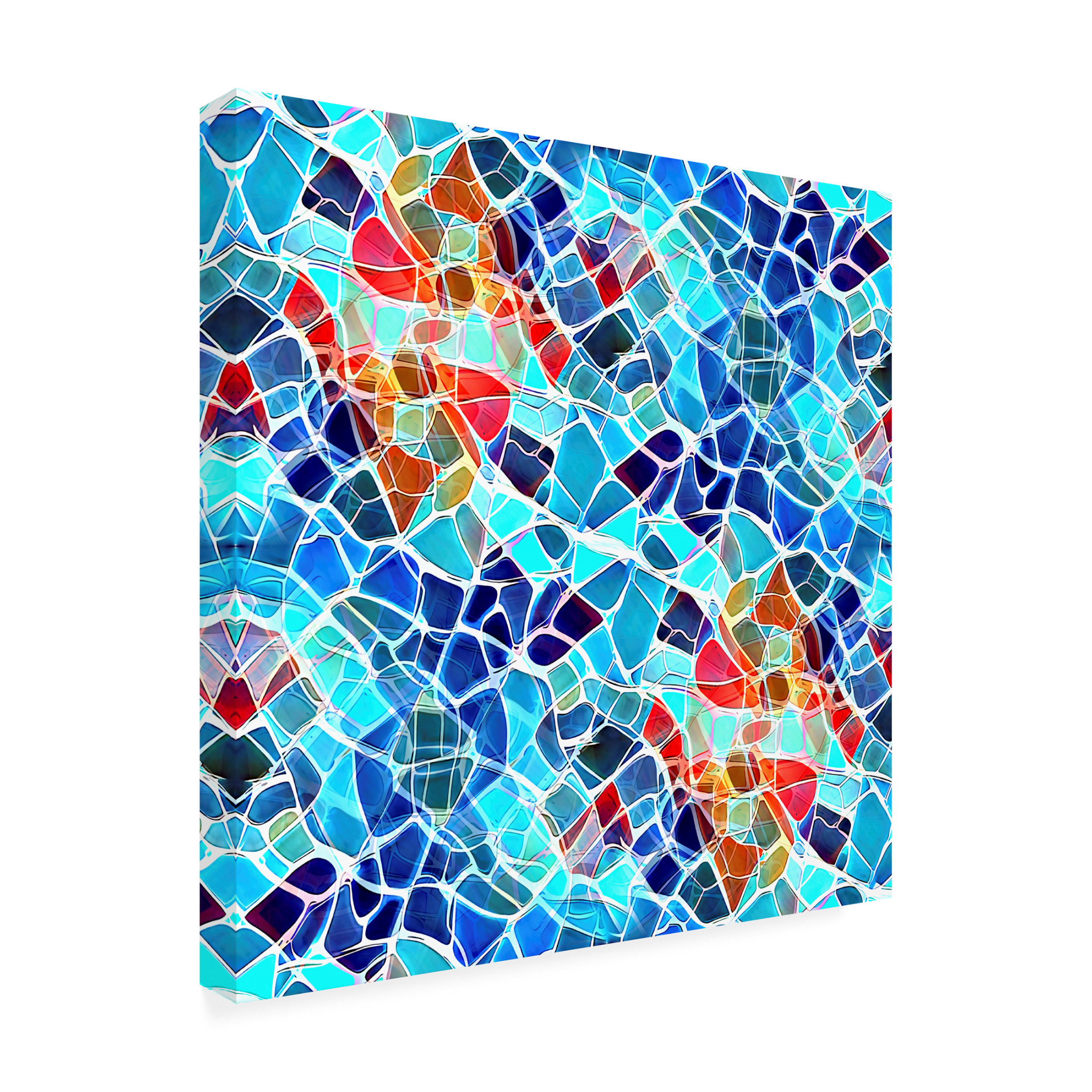 Canvas Wall Art - David Manlove 'Carribean Waters' Wall Art for Living Room, Bedroom, or Office Décor by Trademark Fine Art - 14 x 14 Inches