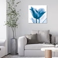 thumbnail image 5 of "Lusty Blue Tulip" Frameless Free Floating Reverse Printed Tempered Art Glass Wall Art, 24 in. x 24 in., 5 of 10