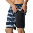 thumbnail image 5 of Men's Swim Trunk with Compression Liner Bathing Suit Quick Dry Swim Shorts with Boxer Brief Liner, 5 of 6