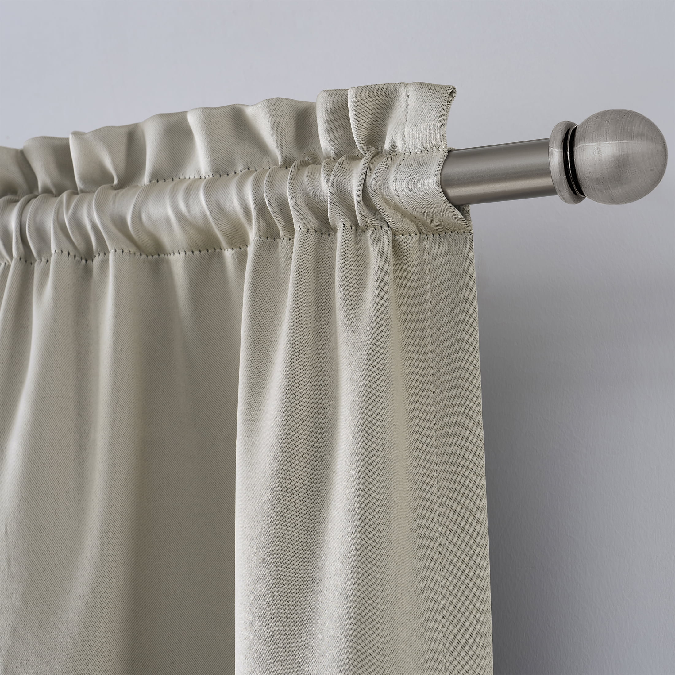 Mainstays Solid Blackout Curtain Panel Pair, Set of 2, Beige, 30”W x 63”L