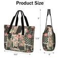 thumbnail image 3 of Tote Bag for Women - Pioneer Flower Shoulder Bag - Large Utility Work Duffle Bag with Zipper Handbag for Travel, Work, Sprots, 3 of 5