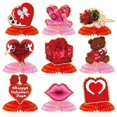 thumbnail image 1 of 9 piezas Vintage Día de San Valentín Corazón de papel 3D Centro de mesa Letreros Adornos de mesa de San Valentín para aniversario de boda, 1 of 5