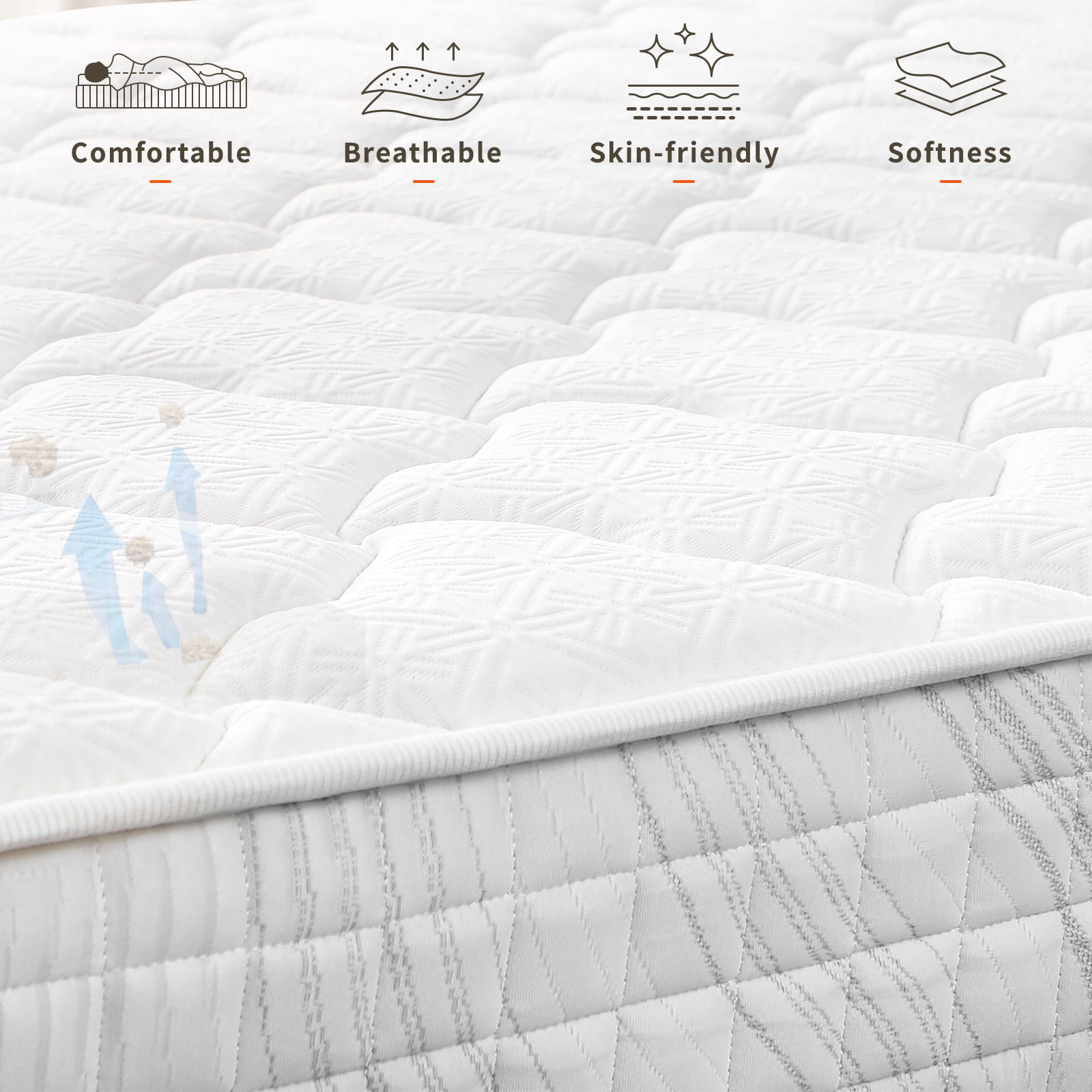 BMMB 12 Inch King Mattress in a Box, Hybrid Mattress with Memory Foam and Pocketed Coils for Breathable and Durable Support, CertiPUR-US Certified