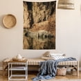 thumbnail image 2 of Wildlife Decor Tapestry, Nile Crocodile Swimming in the River Rock Cliffs Tanzania Hunter Geography, Wall Hanging for Bedroom Living Room Dorm Decor, 60W X 80L Inches, Brown Tan, by Ambesonne, 2 of 5