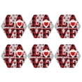 thumbnail image 2 of Pofeuu Buffalo Plaid Love And Gnome Print Leather Coasters Set of 6, Round Cups Mugs Mat Pad for Home Kitchen Heat Resistant Drink Coasters,Hexagon, 2 of 7