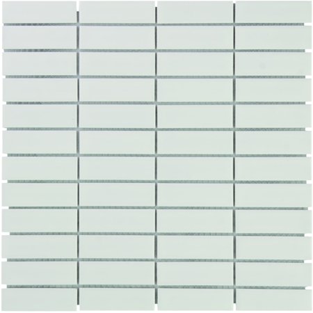 The Mosaic Factory Paris Rectangle Glazed Porcelain Mosaic Tile Matte White (Case of 10 sheets / 9.7 sq. ft.)