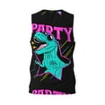 thumbnail image 3 of Gaeub Rex Dinosaur With Sunglasses Men's Mesh Basketball Jersey, Quick-Drying Sleeveless Top S-4XL, Loose Muscle Tank Top -Small, 3 of 9