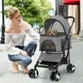 thumbnail image 4 of BestPet 3-in-1Pet Stroller Premium Multifunction Dog Cat with Detachable Carrier &Cup Holder,Grey, 4 of 7