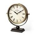 thumbnail image 5 of Maklaine Traditional Metal Half-Moon Base Table Clock in Gold, 5 of 9
