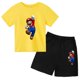 thumbnail image 2 of Conjunto de 2 piezas de camiseta y pantalones cortos de Mario de manga corta de verano para niños y niñas de 3 a 12 años, conjunto deportivo informal para niños, 2 of 4