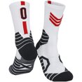 thumbnail image 1 of Professional Men's Basketball Socks Number Sports Socks Knee High Thickened Towel Bottom Cycling Running Fast-drying Breathable Adult Non-Slip Child Adult Socks for Adult ( Trailblazer-0 White Red, 1 of 9