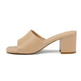 thumbnail image 2 of Pennysue Women's Block Heel Mule Sandals Beige Backless Slip On Sandals 11M, 2 of 5