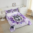 thumbnail image 4 of 3D Wolf King Size Comforter Set Jungle Animal Bedding Set,Boho Mandala Down Comforter Purple Watercolor Bed Set,Oil Painting Aesthetic Quilted Duvet, 4 of 7