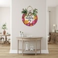 thumbnail image 4 of Eveokoki Happy Mother's Day Wooden Front Door Sign Rustic Round Wreath Wall Hanger Porch Decor Spring and Summer Farmhouse Decoration Housewarming Gift 11 Inches, 4 of 5