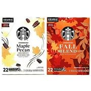 Starbucks Coffee K Cups Coffee Pods Seasonal Variety Pack Of 2 Flavors - 44 K Cups Total - Pack Of 2 Boxes - 22 K Cups Per Box - Choose A Flavor Combo (Maple Pecan And Fall Blend)