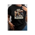 thumbnail image 1 of cowgirl blessed Print T-shirt, Short Sleeve Crew Neck Casual Top For Summer & Spring, Women's Clothing, 1 of 6