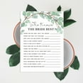 thumbnail image 6 of Inkdotpot 50-PackGreeneryHow Well Do You Know The Bride Bridal Shower Bachelorette PartyGameWho Know The Bride Best ActivityCards, 6 of 7