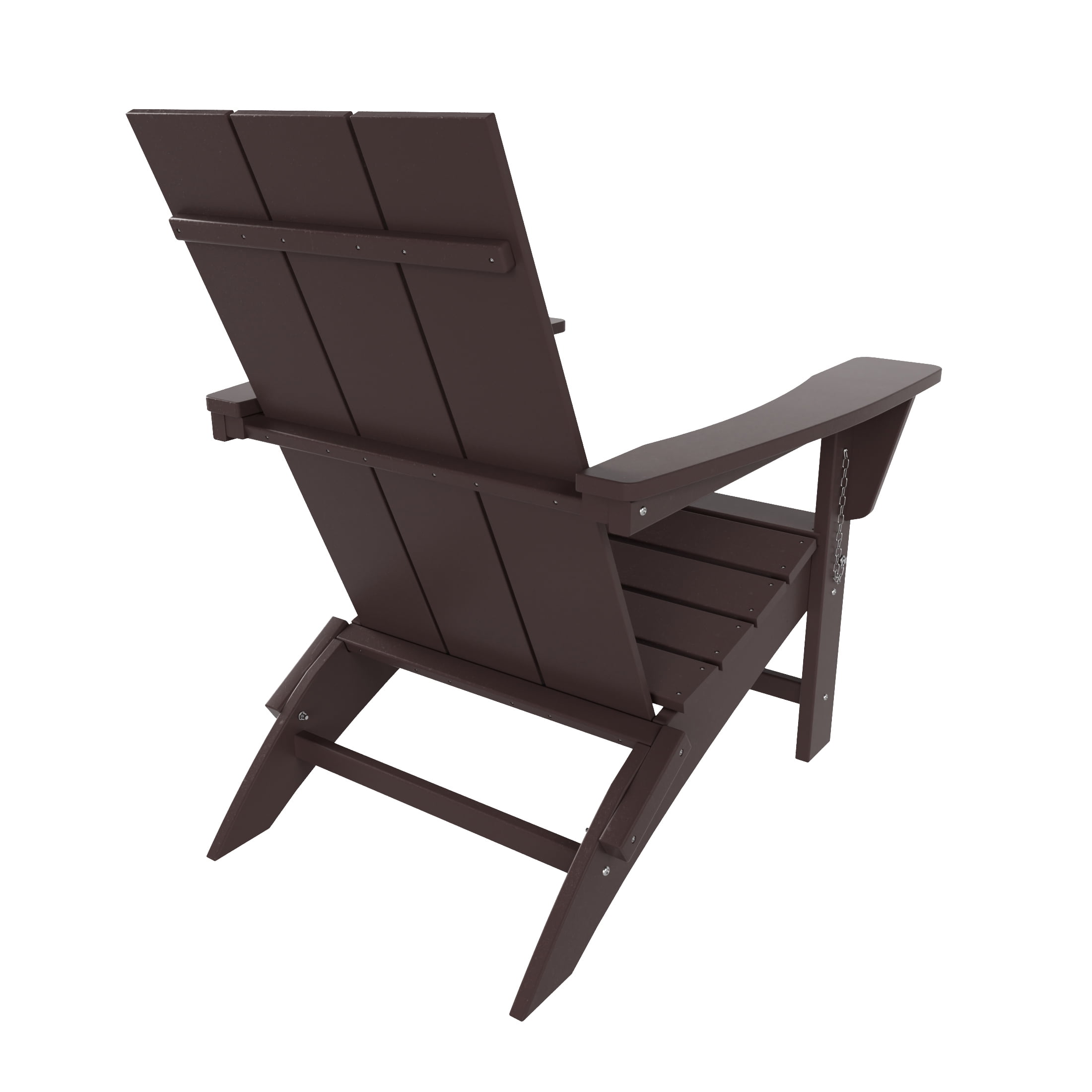 WestinTrends Ashore 4-Piece Foldable Adirondack Chair Set, All-Weather Poly Lumber, Modern Farmhouse Patio Seating, Dark Brown