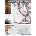 thumbnail image 3 of No Hook Cloth Fabric Shower Curtain with Snap in Liner, Summer Red Floral Waterproof Shower Curtains Set with See Through Top Window, Botanical Watercolor Flower Branch Bath Curtains Shower 72"x72", 3 of 6