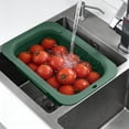 thumbnail image 6 of Extendable Sink Colander Strainer Basket, Over the Sink Drainage for Washing Vegetables Fruits, Draining Pasta and Drying Dishes, Adjustable Retractable Kitchen Colander - #05 Green, 6 of 6