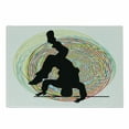 thumbnail image 1 of Hip Hop Cutting Board, Teenage Hip Hop Dancer Dancing on Hand Stand Doing Head Spin Colorful Image Print, Decorative Tempered Glass Cutting and Serving Board, Small Size, Multicolor, by Ambesonne, 1 of 1