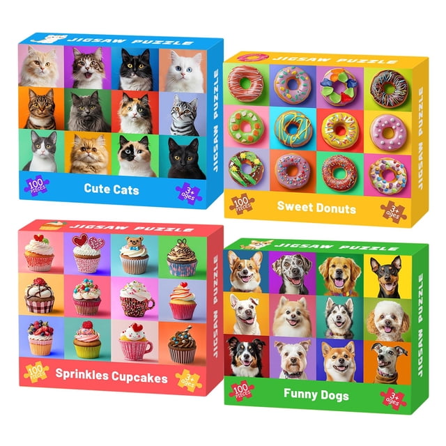 Puzzles Ciesa, 100 unidades, para niños de 4 a 10 años, perros y gatos