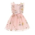 thumbnail image 2 of IBTOM CASTLE Kids Girls Birthday Party Dress Sequins Butterfly Daisy Polka Dots Embroidery Princess Tulle Wedding Pageant Evening Gown 3-4 Years Pink Floral, 2 of 8